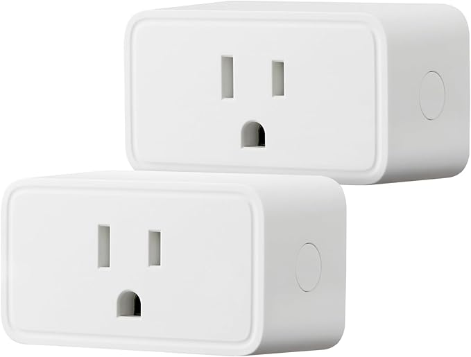 Amazon Basics Smart Plug, Works with Alexa Only, 2.4 GHz Wi-Fi, No Hub Required, 2 Pack, White