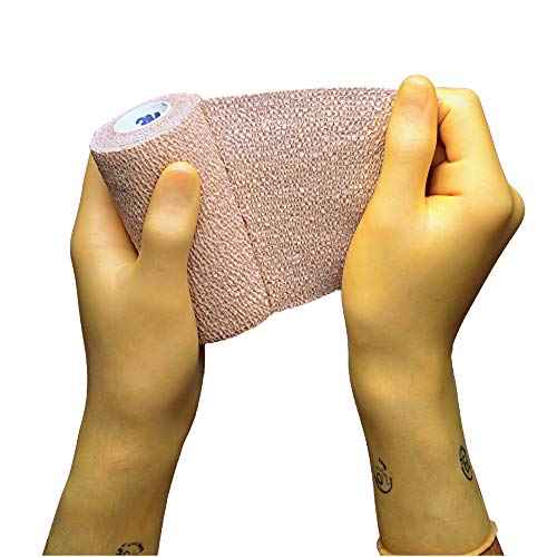 3M¢â Coban¢â Self-Adherent Wrap, 1586, Tan, 6 Inch x 5 Yards, 12 Rolls/Case