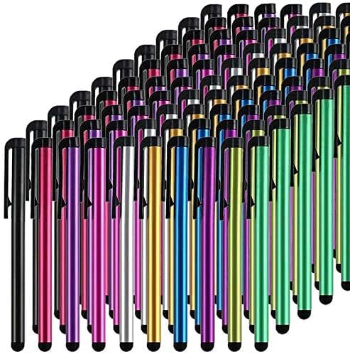 TCD 100 Pack Stylus Pen for iPad High Precision Universal Capacitive Bulk Digital Stylus Pen – Compatible w/iPhone Tablet Touchscreen Laptop – Rubber Tip Black Styluses for All Touch Screen Devices