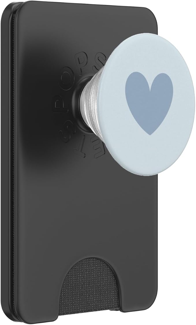 Pale Blue Cute Heart Minimalist Heart Love PopSockets Adhesive PopGrip