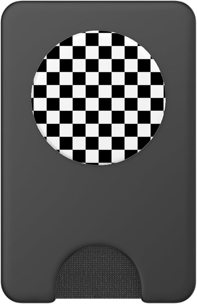 Black/White Classic Checkered Big Checkerboard PopSockets Adhesive PopGrip