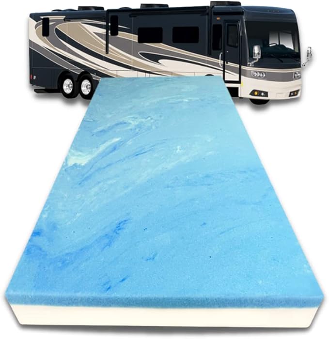 FoamRush 6-Inch Bunk (30" x 72") Mattress Gel Memory Foam RV Mattress Replacement, Medium Firm, Comfort, Pressure Relief, Made in USA, Travel Camper Trailer Truck, Cover Not Included