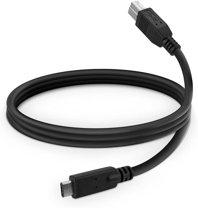 BoxWave Cable Compatible with Pioneer DJ DDJ-REV1 - DirectSync - USB B to USB 3.1 Type C USB B to C Sync Cable - 3ft - Black