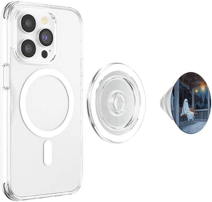 Ghost Sitting on Porch Swing at Night PopSockets Adhesive PopGrip