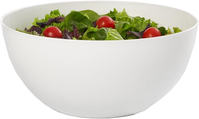 US Acrylic Vista White Plastic Salad and Serving 10-inch Bowls | set of 3 | Reusable, BPA-free, Made in the USA | 135 oz. capacity