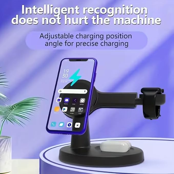 3 in 1 Charging with Our Wireless Charger Charge After Placing for Your Desk or NightstandBlack
