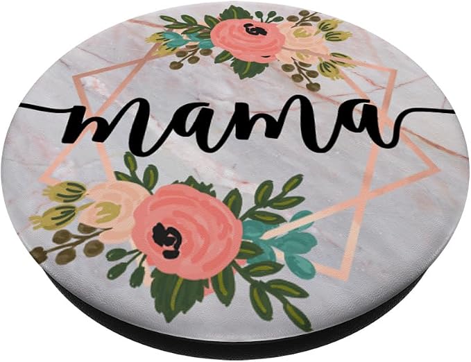 Mama in Rose Pink &amp Flowers PACM024e PopSockets Adhesive PopGrip
