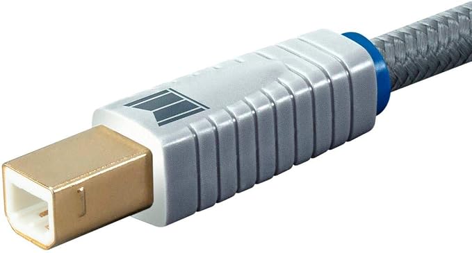 Monolith USB Digital Audio Cable - USB Type-A to USB Type-B Gold-Plated Connectors 22AWG 1 Meter Gray