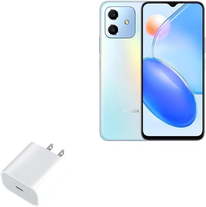 BoxWave Charger Compatible with Honor Play6C - PD GAN miniCube (30W) 30W Tiny PD GAN Type-C Wall Charger - Winter White