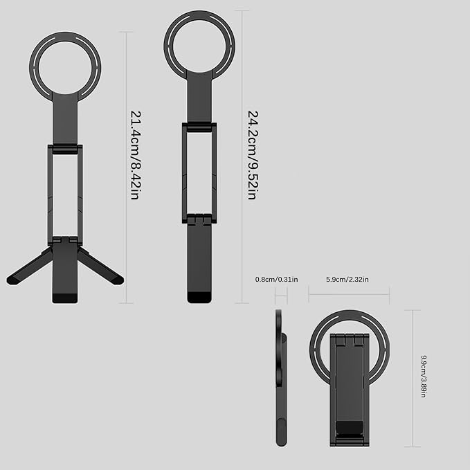 Phone Tripod Stand for 17 16 15 Foldable Aluminium Bracket with Desktop/Handheld Portable Travel Phone Holder