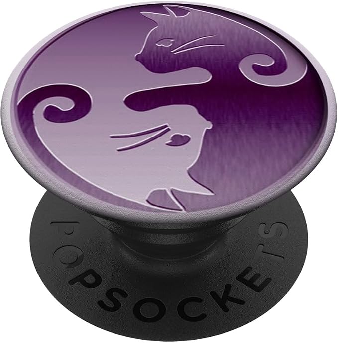 Yin Yang Cats Purple PopSockets Adhesive PopGrip