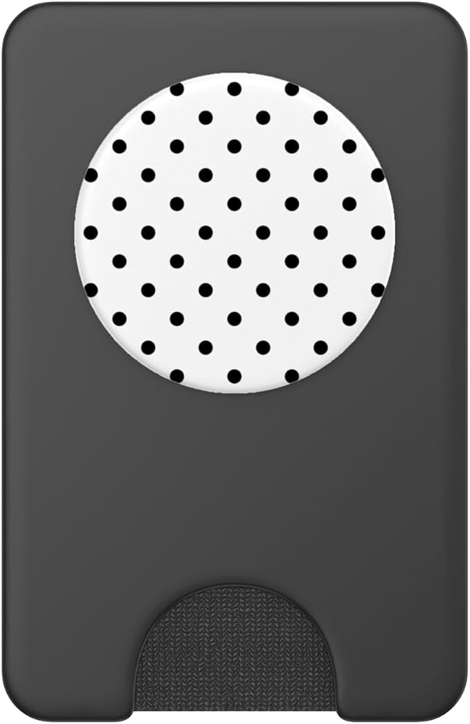Polka Dot Pattern White And Black Women Girls Polka Dots PopSockets PopWallet for MagSafe