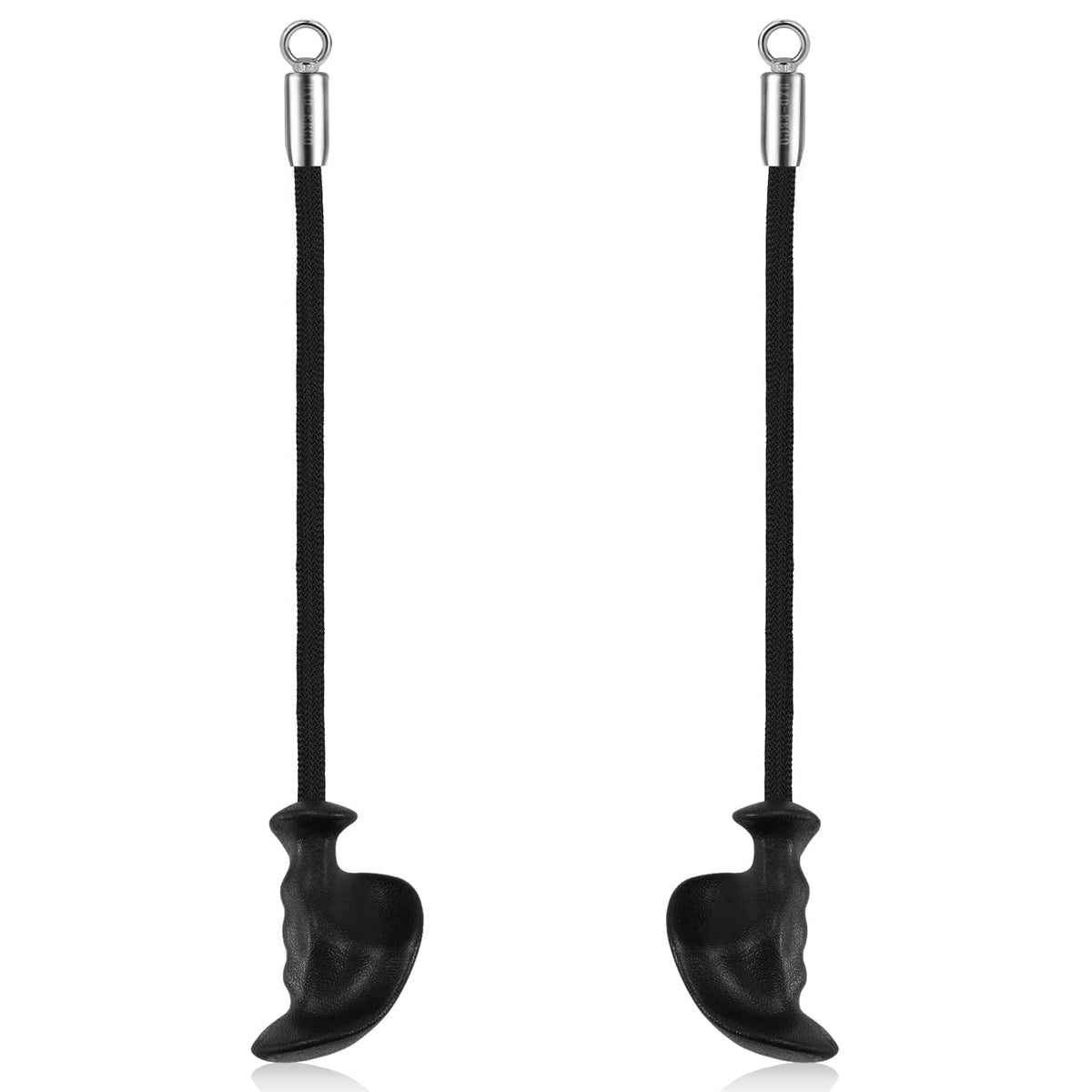 HXD-ERGO Ergonomic Tricep Rope of 2, Tricep Pull Down Attachment with Ergonomic Grip for Cable Machine - Single Arm Tricep Pull Down Cable Attachment for Gym（Black 2pcs）