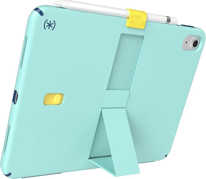 Speck iPad 10.9 Inch Tablet Case and Stand - Scratch Resistant Drop Protection &amp Quick Release Kickstand - for iPad 10th Gen 2022 - StandyShell Black/White