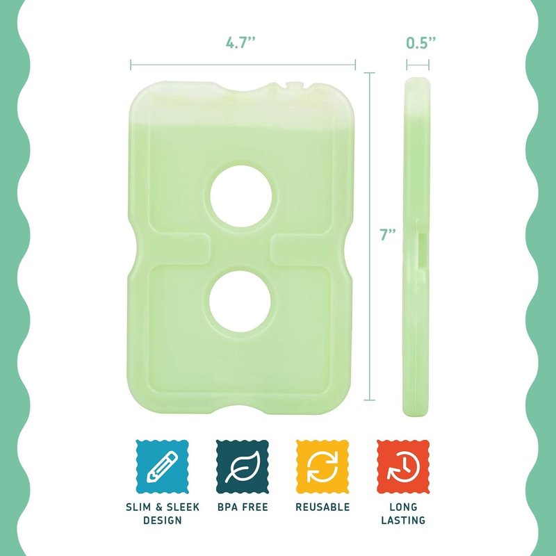 Healthy Packers Ice Pack - Freezer Packs - Original Cool Pack | Slim & Long-Lasting Ice Packs for Your Cooler Bag (4)