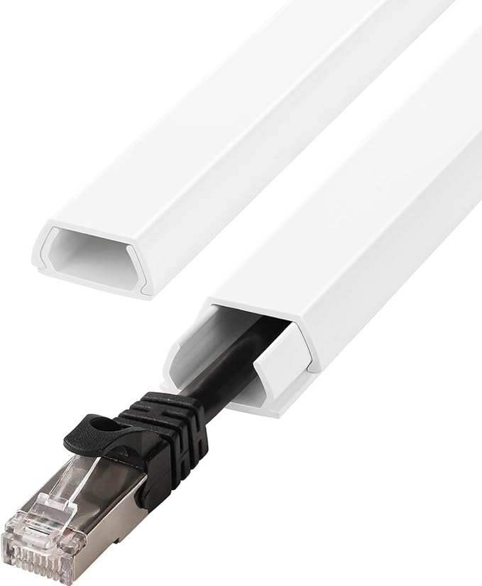 YCLYC Wall Cable Hider Kit, 116in TV Wire Hider for Wall, Paintable Cord Hider Wall, Cord Organizer Hide 1-2 Cords Wall Mounted TV, Wire Cover for Wall, Cord Concealer 7XL16.5 W0.86 H0.43in, White