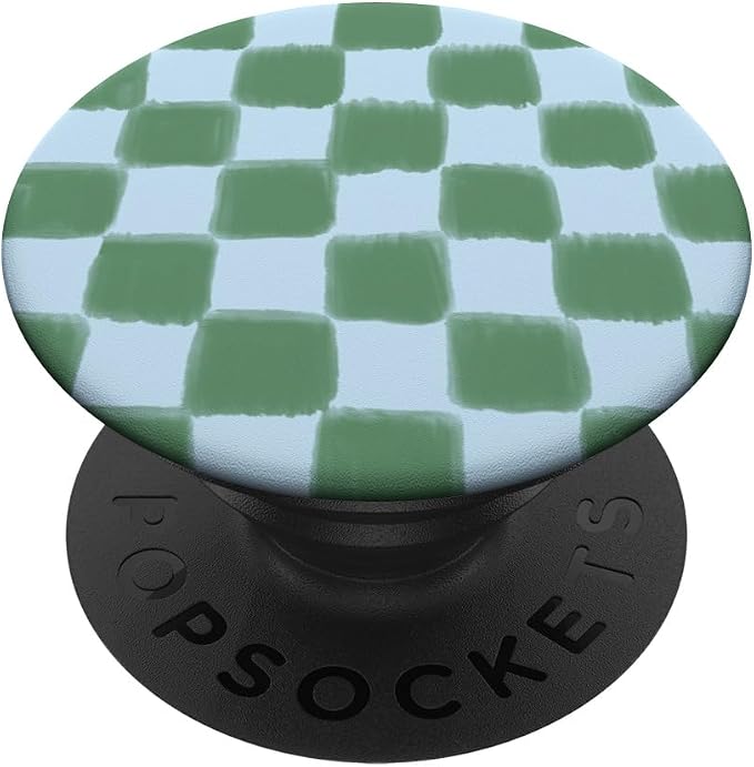 PopSockets Phone Grip – Blue Green Checker PopSockets PopGrip for MagSafe