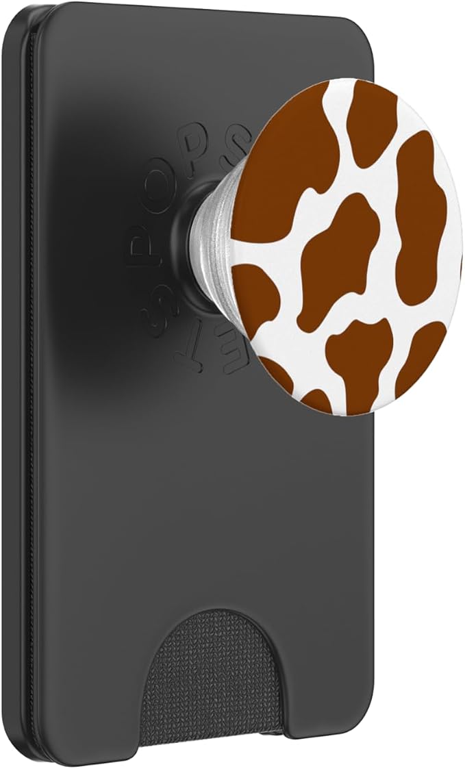 Brown Cow Print Spotted Cute Animal Pattern PopSockets Adhesive PopGrip