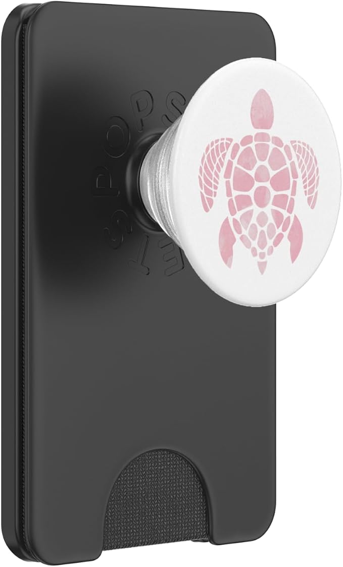 Pink Pattern Turtle phone grip Turtles on a white look PopSockets Adhesive PopGrip
