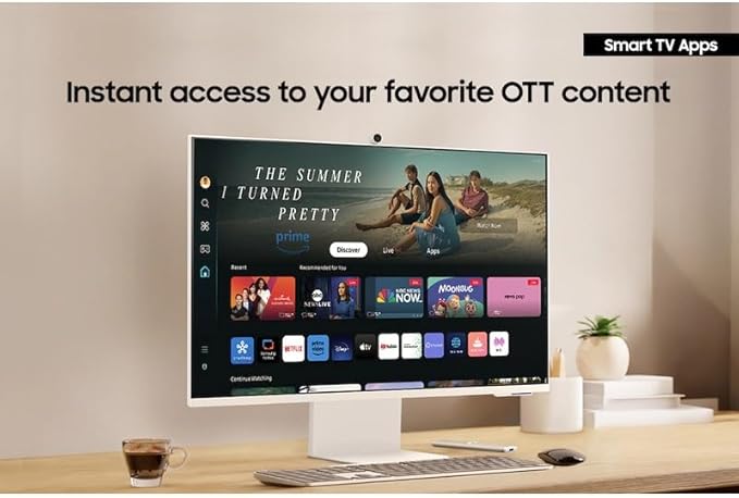 Samsung 32-Inch M8 (M80D) 4K UHD Smart Monitor with Streaming TV, Speakers, HDR10+, AI Upscaling, Ergonomic Stand, Slimfit Camera, Gaming Hub, USB-C and DKZ Hub (LS32DM801UNXZA) Single Monitor Mount