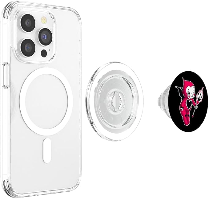 Kewpie Baby Devil Pitchfork Spooky Traditional Tattoo Flash PopSockets PopGrip for MagSafe