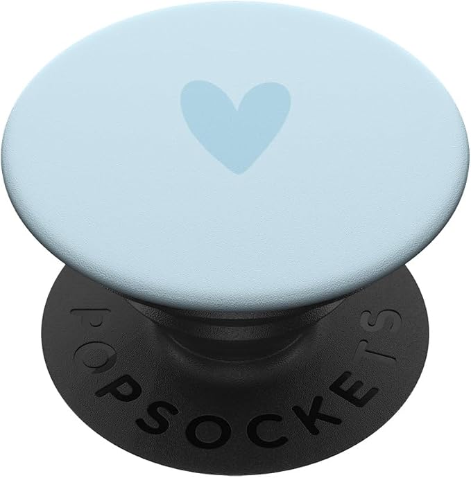 Minimalistic Heart Simple Heart Love - Light Blue PopSockets PopGrip for MagSafe