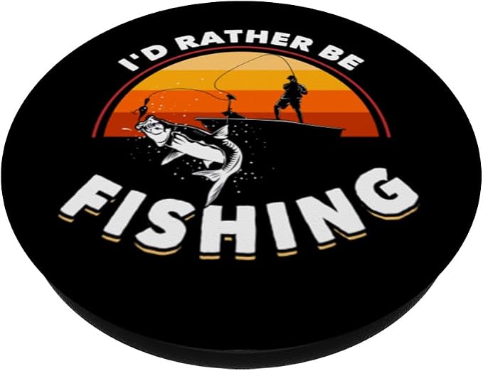 Retro Fisherman Funny Fishing PopSockets Adhesive PopGrip