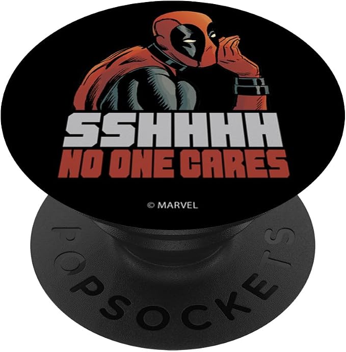 Marvel Deadpool Sshhhh No One Cares PopSockets Adhesive PopGrip