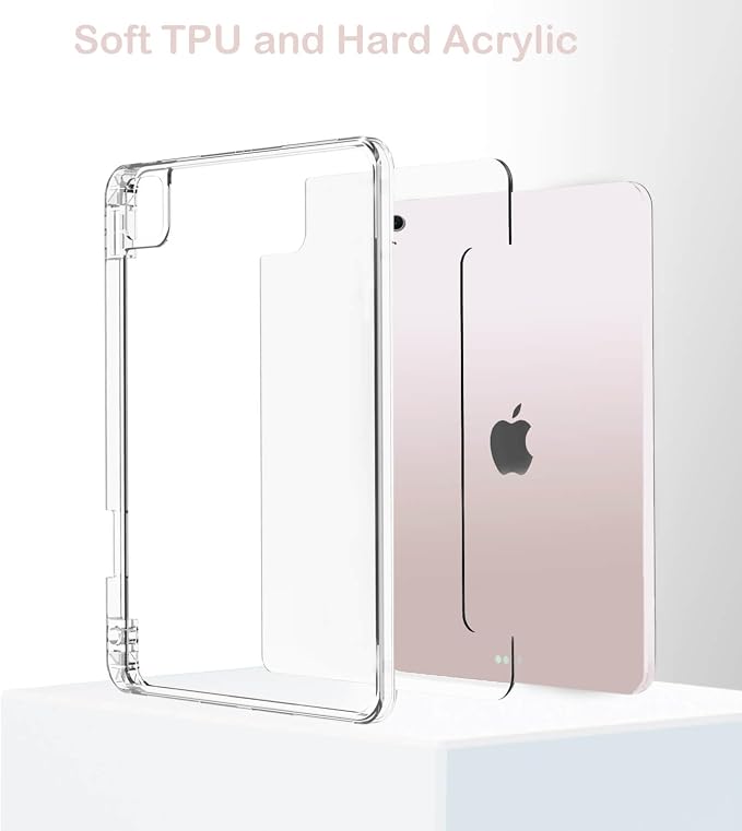 Feams Case for iPad mini 7 A17 Pro 2024/iPad Mini 6 2021 Slim Lightweight Trifold iPad mini 7 A17 Pro Case 8.3 Inch 2024 Clear Back Cover with Pencil Holder &amp Auto Sleep Blue Bow