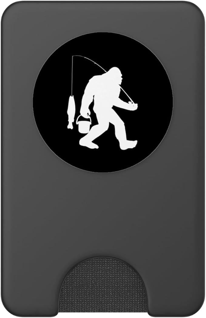 Bigfoot Fishing Funny Sasquatch and Fish PopSockets PopGrip: Swappable Grip for Phones &amp Tablets PopSockets Adhesive PopGrip