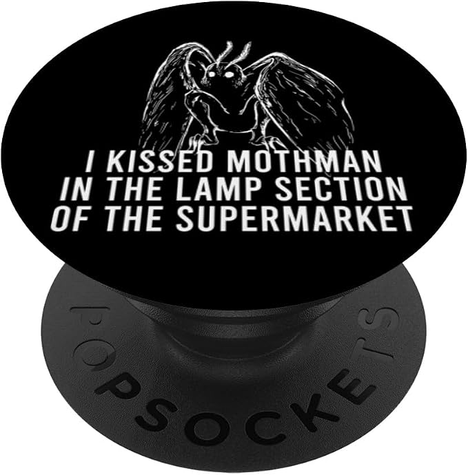 Mothman Cryptid I Kissed Mothman In The Lamp Section PopSockets Adhesive PopGrip