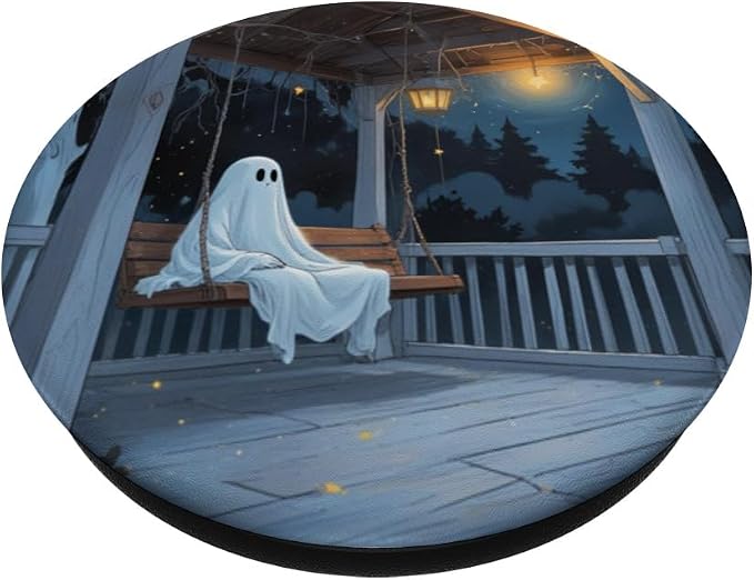 Ghost Sitting on Porch Swing at Night PopSockets Adhesive PopGrip