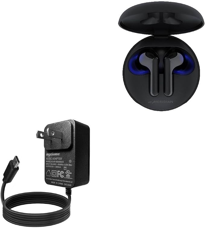 BoxWave Charger Compatible with LG Tone Free UVnano FN6 (HBS-FN6) - Wall Charger Direct (15W) Rapid Charge Your Device with Built-in 3ft Cable