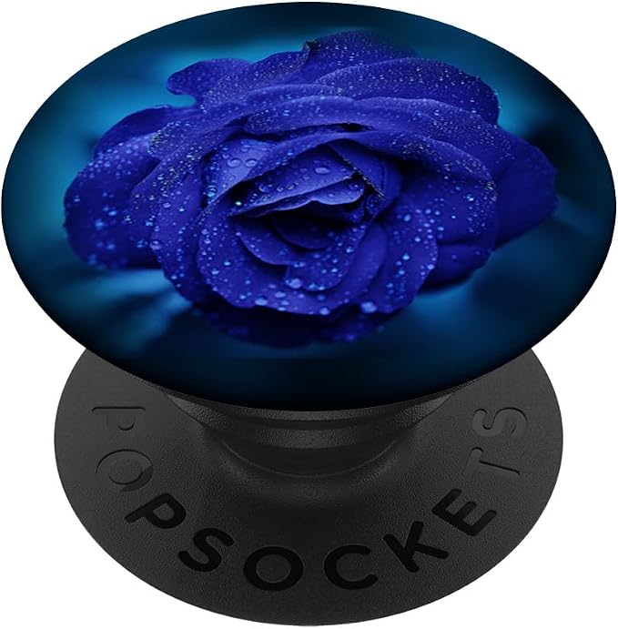Blue Rose Flower Design - Great Gift Idea for Girls &amp Women PopSockets Adhesive PopGrip