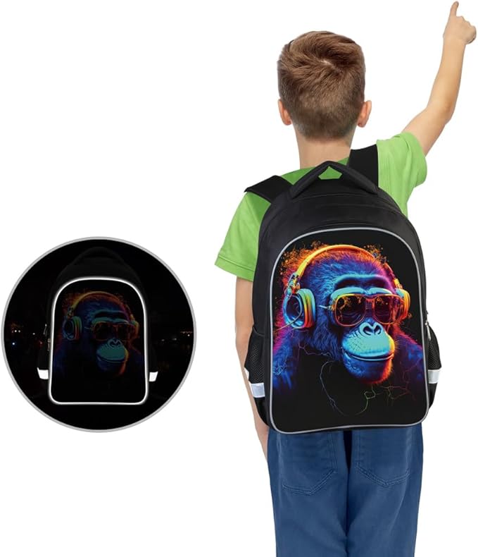 School Backpack for Boys 17" Boys Backpack for Kids Children Teens Elementary Middle School - Students Bookbag Ages 6-18 Gorilla Tag Travel Back Pack