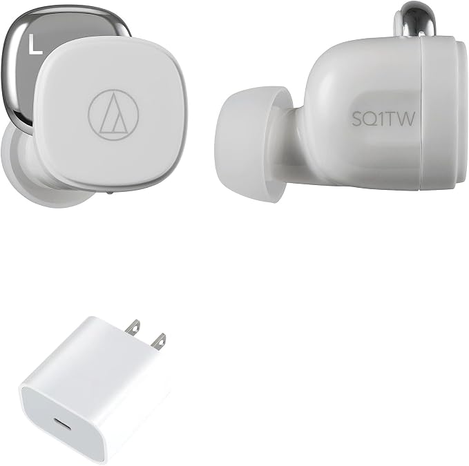 BoxWave Charger Compatible with Audio-Technica ATH-SQ1TW - PD GAN miniCube (30W) 30W Tiny PD GAN Type-C Wall Charger - Winter White