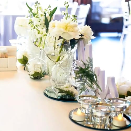 16Pack Round Mirror Centerpieces for Tables, Acrylic Round Mirror Trays Plates Decoration Circular Plate for Table Centerpiece Candles Wedding Baby Shower Christmas Party Decor Crafts (6inch)