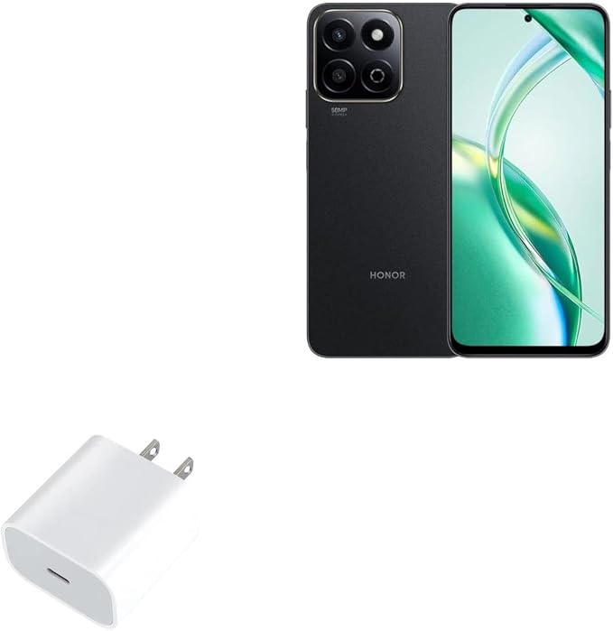 BoxWave Charger Compatible with Honor 200 Smart - PD GAN miniCube (30W) 30W Tiny PD GAN Type-C Wall Charger - Winter White