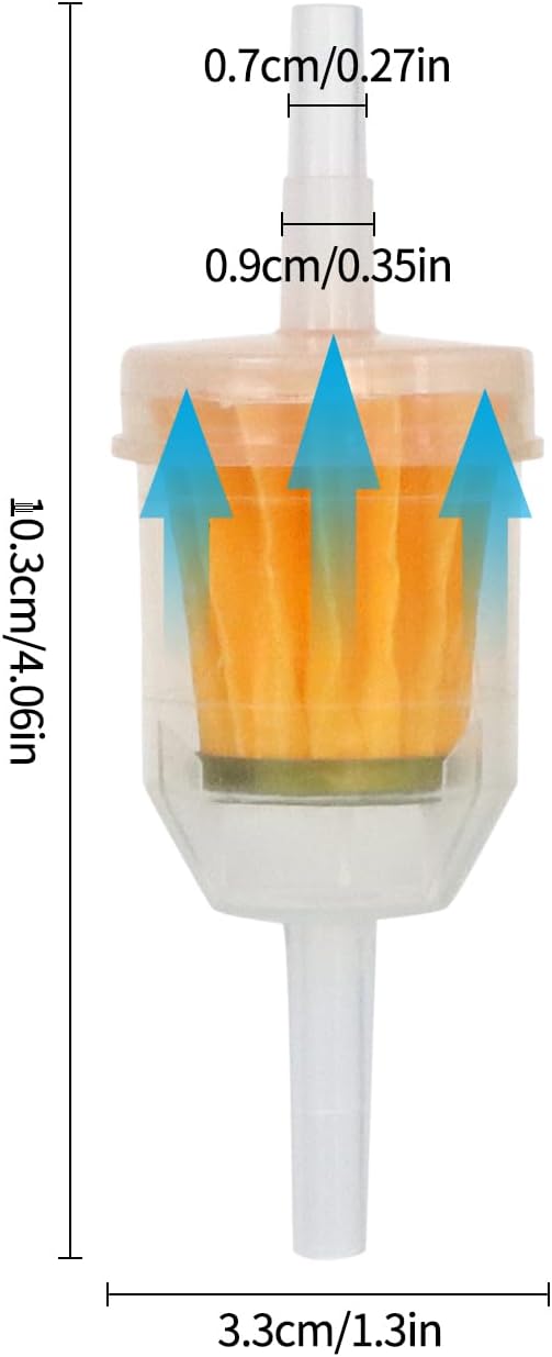 Inline Fuel Filter for Lawn Mower, Small Engine, John Deere, Kawasaki