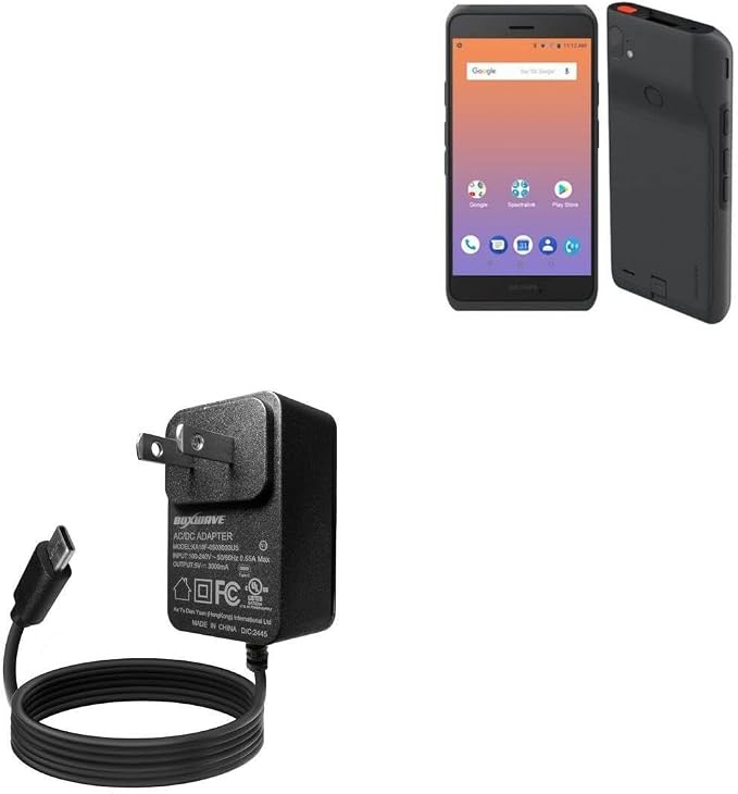 BoxWave Charger Compatible with SpectraLink Versity 95 Smartphone - Wall Charger Direct (15W) Rapid Charge Your Device with Built-in 3ft Cable