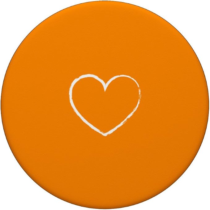 Heart Dark Orange PopSockets Adhesive PopGrip