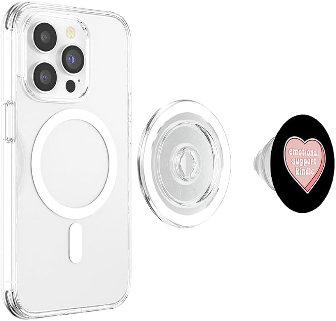 Emotional Support Kindle Pink Heart PopSockets PopGrip for MagSafe