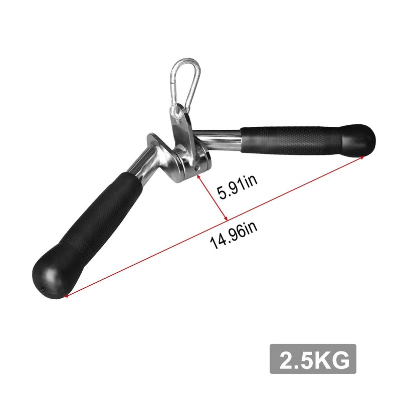 plzzree V-bar Tricep Press Down Bar - Pulley Cable Machine Attachment Rotating Bar for Home Gym Strength Training Handle with Rubber Handgrips - LAT Pull Down Machine LAT Pulldown Attachments