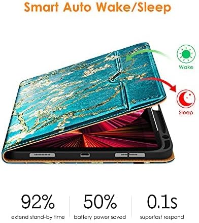 DTTO Case for iPad Pro 11 Inch 4th / 3rd / 2nd / 1st Generation 2022/2021/2020/2018Premium PU Leather Folio Stand Cover with Hand Strap Auto Wake/SleepMultiple Viewing Angles Black