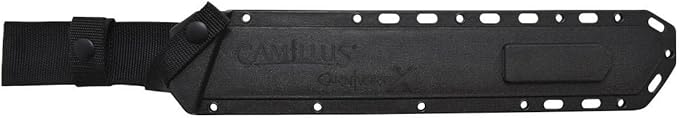 Camillus Carnivore X 18" Machete – Titanium Bonded 12” Blade & Saw Back, Full Tang, Gray Handle, Trimming Knife & Nylon Sheath for Camping & Brush Clearing