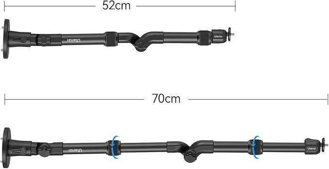 ULANZI ZJ04 Magic Arm Camera Wall Mount Overhead Mount, 70cm/27.6inch Aluminum Adjustable Articulating Arm w 1/4" Ball Head for Cameras DSLR Lights Mount for Live Streaming/Photo Video Shooting