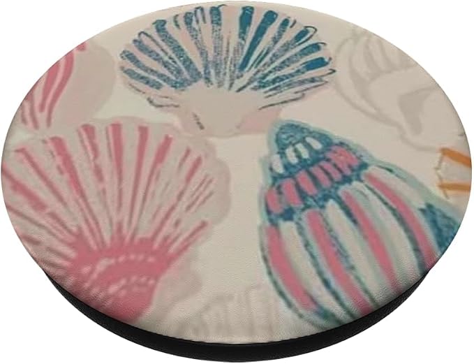 Pink Sea Shell Art PopSockets PopWallet for MagSafe