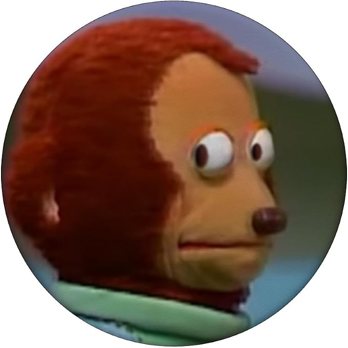 Meme Monkey Stuffed Hiding a Secret Funny Picture Design PopSockets Standard PopGrip