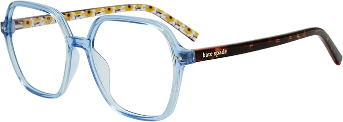 kate spade new york Women's Zetta/BB Rectangular Reading Glasses, Blue/Blue As, 54mm, 16mm + 2.5