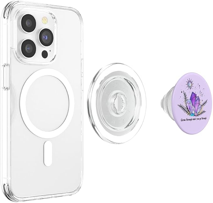 Purple Sun Moon Stars Celestial Mystical Crystals PopSockets Adhesive PopGrip